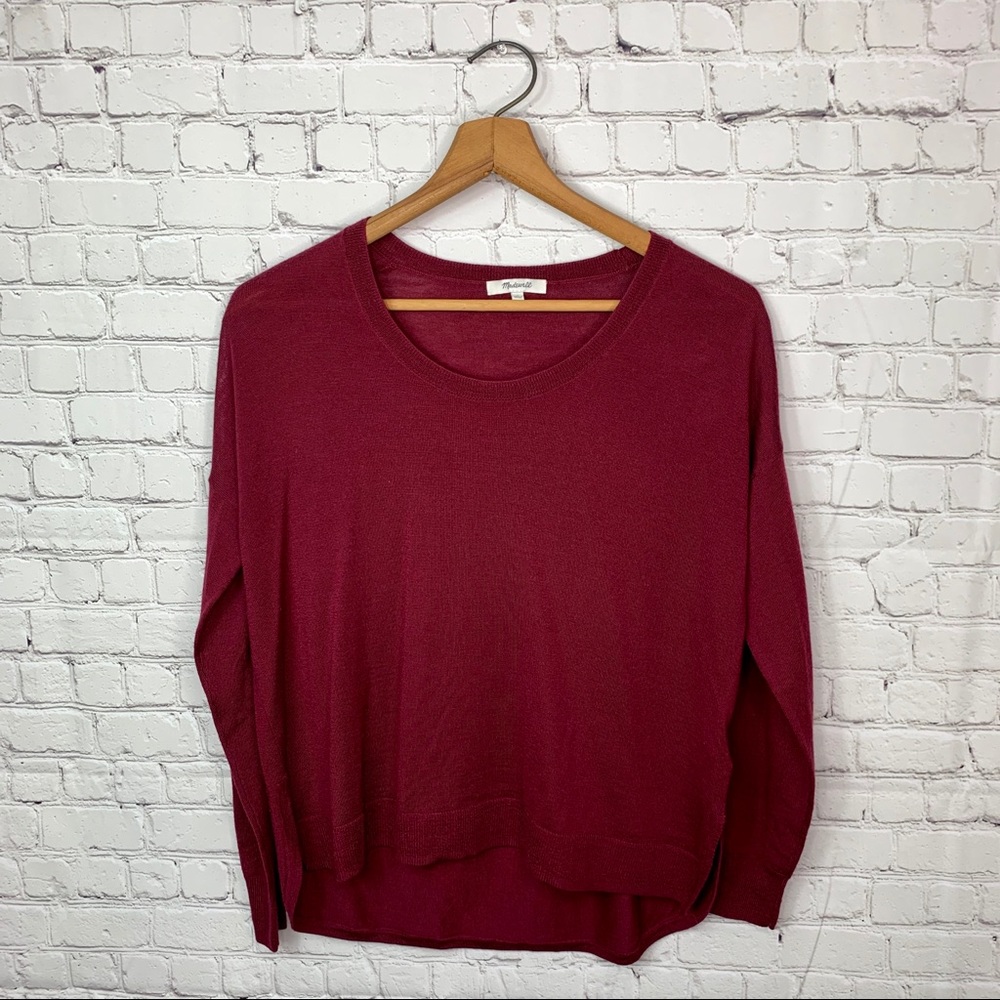 Madewell Burgundy Sweatshirt Size Medium - Picture 2 of 5